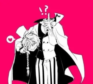 ♥ Kreskówka, Anime, Różowy, Biały, Postacie telegram sticker