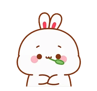 🌱 mignon, lapin, lapin, dessin animé, kawaii telegram sticker