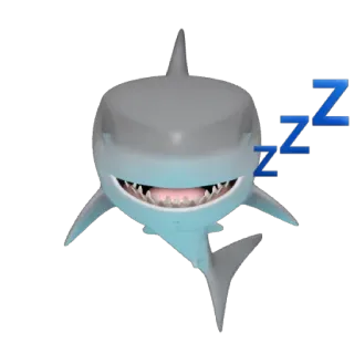🦈 tubarão, dormindo, desenho animado, zzz, animal, mar telegram sticker