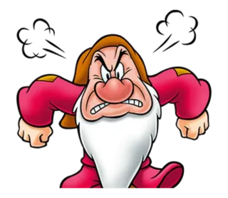 😡 Grumpy Snow White and the Seven Dwarfs dwarf, grumpy, angry, cartoon, disney, snow white telegram sticker