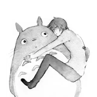❤ Totoro anime, hug, friendly, character, friendship, cartoon telegram sticker