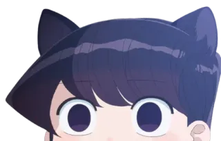 👀 Komi Shouko Komi Can't Communicate Anime, Komi no puede comunicarse, Komi Shouko, Orejas de gato, Lindo telegram sticker