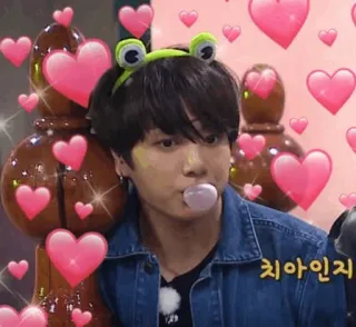 💭 치아인지 kpop, hearts, bubblegum, cute, Korean, singer telegram sticker