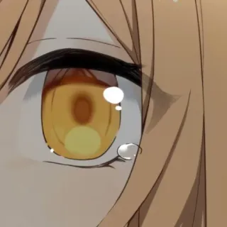 🎆 ojo, anime, primer plano, lágrima, ojo dorado whatsapp sticker