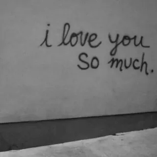 🖤 i love you so much. liebe, graffiti, wand, botschaft, schwarz weiß, zuneigung whatsapp sticker