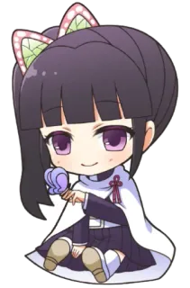 🥢 Kanao Tsuyuri Demon Slayer anime, manga, chibi, cute, fanart, demon slayer, kanao tsuyuri whatsapp sticker