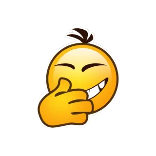 😀 emoji, smirk, face, expression, yellow, hand gesture telegram sticker