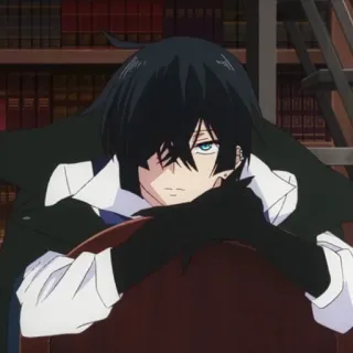 🫐 anime, manga, character, blue eyes, black hair telegram sticker