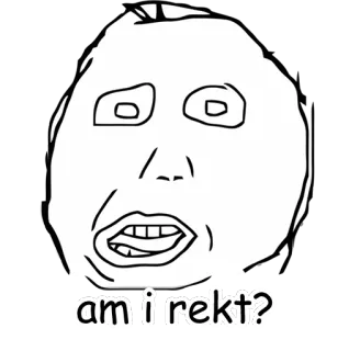 🥀 am i rekt? Мем, Интернет мем, смешно, юмор, разбил telegram sticker