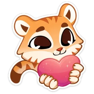🥰 kot, serce, słodkie, zwierzę, miłość, kreskówka, kawaii telegram sticker