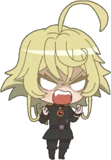 😡 Tanya Degurechaff Youjo Senki Anime, Chibi, Tanya Degurechaff, Youjo Senki, Enojado, Militar telegram sticker