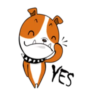 😌 cane, cartone animato, bulldog, animale telegram sticker