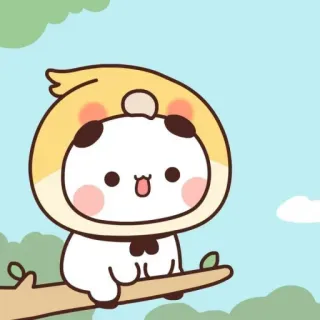 🤍 팬더, 귀여운, 동물, 만화, 귀여운 telegram sticker