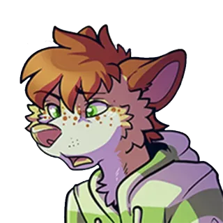 😶 furry, cartoon, anthropomorphic, animal, character telegram sticker
