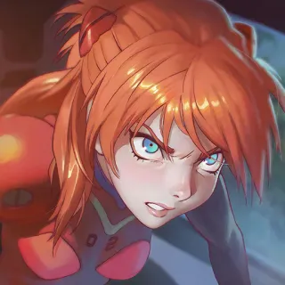 😡 Asuka Langley Soryu Neon Genesis Evangelion anime, character, girl, angry, Evangelion, Asuka telegram sticker