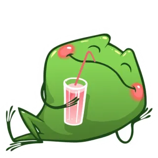 😎 rã, smoothie, bebida, fofo, desenho animado, animal telegram sticker