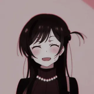 ⛓ anime, ragazza, donna, sorridente, cartone animato, ritratto telegram sticker