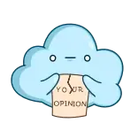 😠 YOUR OPINION cloud, opinion, cartoon, statement, message telegram sticker