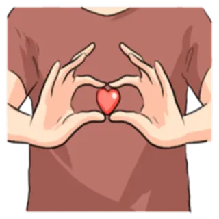 ❤ Herz, Liebe, Hände, Geste, Zuneigung, Cartoon whatsapp sticker