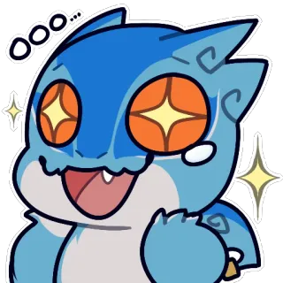 ⭐ ooo... Cartoon, Glitzer, Süß, Figur, Fröhlich, Anime whatsapp sticker