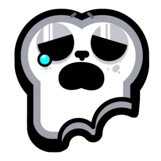 🍞 悲伤, 哭泣, 骷髅, 眼泪, 表情符号, 卡通, 沮丧, 悲痛 telegram sticker