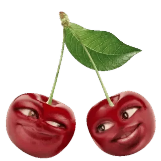 🍒 さくらんぼ, フルーツ, 食べ物, かわいい, 顔, ウィンク whatsapp sticker
