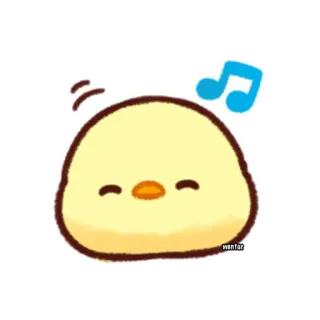 ☺️ chick, cute, kawaii, animal, music, cartoon telegram sticker
