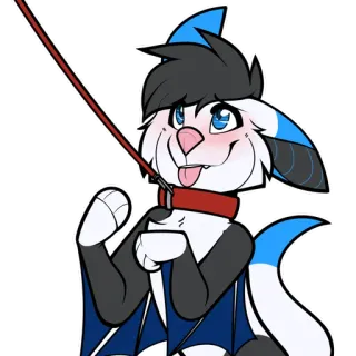 🔝 furry, animale, carino, cartone animato, guinzaglio, collare, antro, personaggio telegram sticker