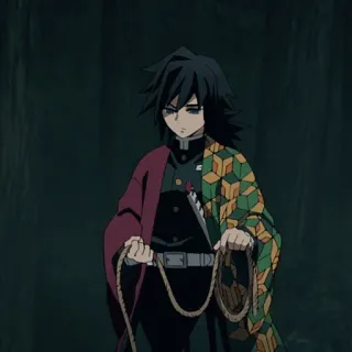 🌊 Giyu Tomioka Demon Slayer アニメ, 鬼滅の刃, 冨岡義勇, 刀, 漫画 whatsapp sticker