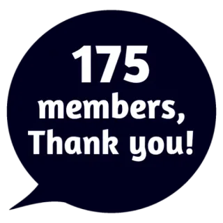 ❤ 175 members, Thank you! Mitglieder, Danke, Feier, Erfolg whatsapp sticker