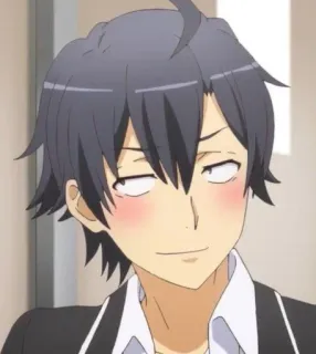 🫓 Hachiman Hikigaya My Teen Romantic Comedy SNAFU อนิเมะ, ตัวละคร, ภาพเหมือน, ฮาจิมัง ฮิกิกายะ, oregairu whatsapp sticker