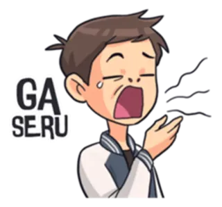 😒 GA SERU 漫画, 男, インドネシア語, 表情, ステッカー telegram sticker