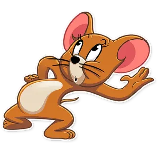 👂 Jerry Tom and Jerry mouse, cartoon, animal, jerry, character telegram sticker