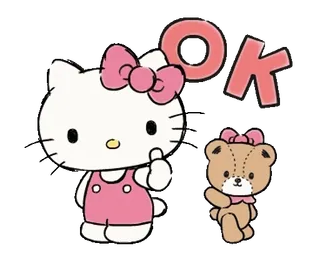 ⭐ Hello Kitty OK hello kitty, carino, cartoni animati, kawaii, ok, approvazione telegram sticker
