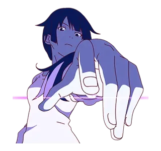 👿 애니메이션, 캐릭터, 제스처, 가리키기, 손가락, 일러스트, 스티커 telegram sticker