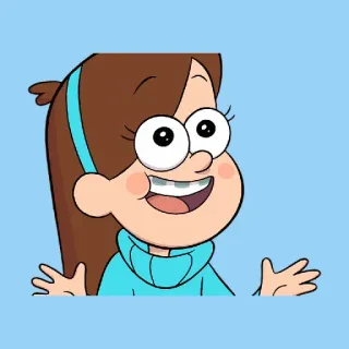 😍 Mabel Pines Gravity Falls cartoon, animated, mabel pines, gravity falls, cute, friendly, character telegram sticker