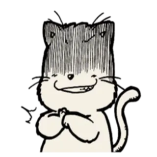 😏 gato, dibujos animados, sonriendo, tramando telegram sticker