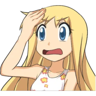 😦 anime girl, cartoon, shocked, surprise, confused telegram sticker