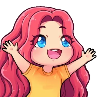 👏 Мультфильм, Девочка, Аниме, Чиби, Милый telegram sticker
