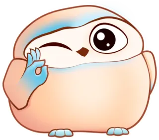 👌 ptak, słodki, kreskówka, gest OK telegram sticker