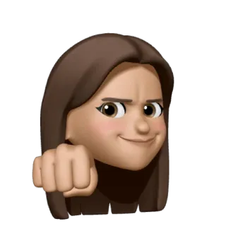 ❤️ memoji, menina, punho, emoji, animado whatsapp sticker