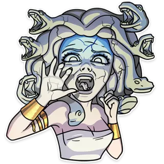 😨 Medusa Mythologie, Monster, Griechische Mythologie, Schlange, Gorgone telegram sticker