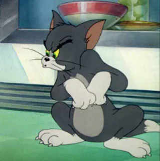 😾 Tom Cat Tom and Jerry кот, мультфильм, злой, расстроенный, Том и Джерри telegram sticker