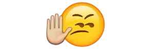 😒 Emoji, Stop, Mano, Gesto, Advertencia, No telegram sticker
