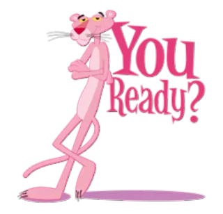 😤 Pink Panther You Ready? Cartone animato, Pantera, Rosa, Domanda, Pronto telegram sticker