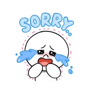 🙇 SORRY lo siento, disculpa, triste, llorando, lindo, dibujos animados whatsapp sticker