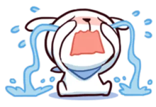 😭 weinen, tränen, traurig, emotion, verärgert, hase telegram sticker