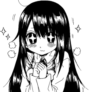 ✳️ Anime, Manga, Dibujo animado, Chica, Estudiante, linda, Brillo telegram sticker