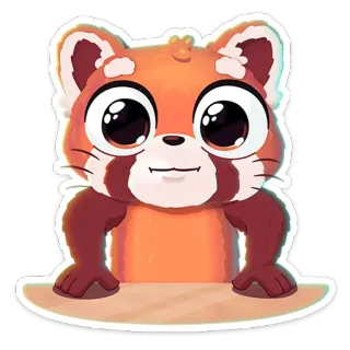 🌟 panda rojo, lindo, animal, dibujo animado, pegatina, mamífero, vida silvestre telegram sticker