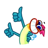 👍 cartoon, thumbs up, positive, approval, happy, colorful, character telegram sticker